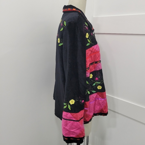 DRAPER'S & DAMON'S Women's Velvet & Silk Panels Embellished Jacket Size L - Picture 7 of 16